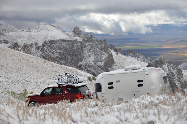 caravana con nieve